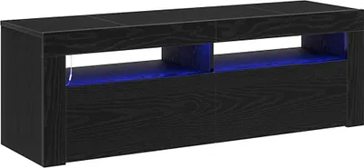 Image de vidaXL Meuble TV noir imitation chêne 120 x 35 x 40 cm Bois composite