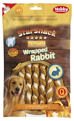 Produktbild von Nobby STARSNACK BBQ Wrapped Rabbit : 113g Inhalt: 113g