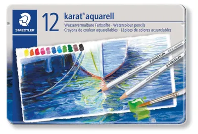 Immagine prodotto di Matite acquerellabili Karat 12 colori in scatola di metallo Staedtler