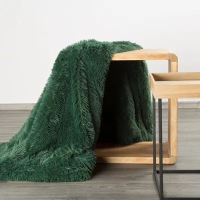 Zdjęcie produktu dla Puszysty koc Tifany 1 170x210 cm ciemnozielony