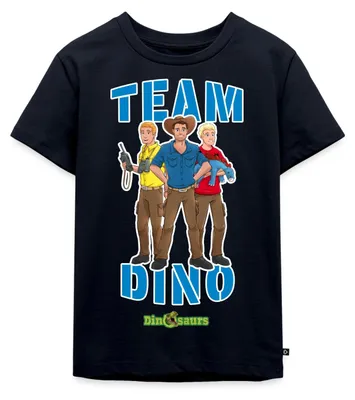 Produktbild von Spreadshirt Dinosaurier Team Dino Kinder Premium T-Shirt, 134/140 (8 Jahre), Navy