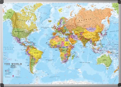 Produktbild von Bi-office Magnettafel MAP0100802 Weltkarte 120x90cm