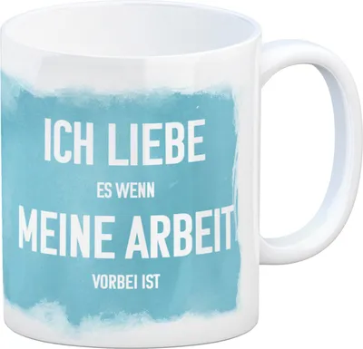 Produktbild von Ich liebe es wenn meine Arbeit vorbei ist Kaffeebecher