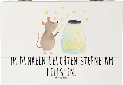 Produktbild von Mr. & Mrs. Panda Kiste Angst vor Dunkelheit überwinden 22 x 15 cm - Weiß - Geschenk, Mut finden, fotobox, inspirierende Botschaft, Vertrauem, liebevolle Handarbeit, Trost