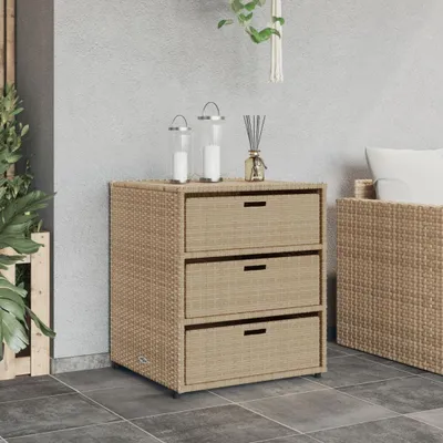 Produktbild von "2026 Aktion"Gartenschrank/Gerätehaus - CLORIS - Geräteschuppen - Beige 55x59x69 cm Poly Rattan DEMöbel 7174620
