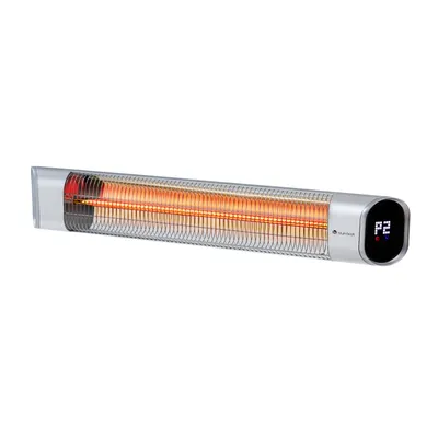 Produktbild von Infrazářič Blumfeldt Dark Wave, terasové topení, MinimalGlare topná trubice: karbonová trubice se zlatým povlakem, 9 nastavení teploty, časovač, IP65, LED displej, stropní sálavé topení s výkonem 2000 W, stříbrná barva