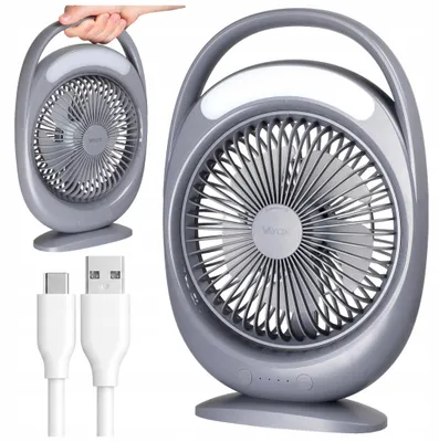 Produktbild von Tischventilator Vayox VA0433G mit Batterie und LED-Licht 6xSMD Grau
