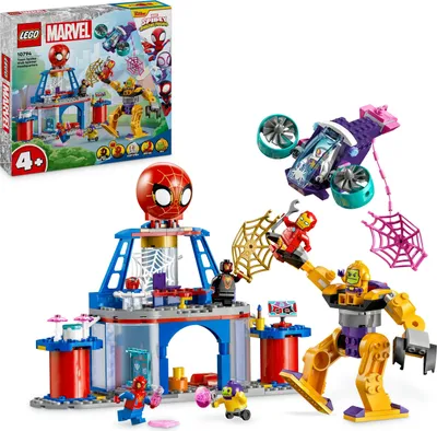 Produktbild von LEGO Marvel Spidey und seine Super-Freunde Das Hauptquartier von Spideys Team, Spider-Man-Spielzeug mit Fahrzeug und Mech, Geschenk für Jungs und Mädchen ab 4 Jahren, die Fans der TV-Serie sind 10794