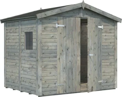 Produktbild von Palmako Gerätehaus Dan 4,5 m² - 16 mm Grau tauchimprägniert