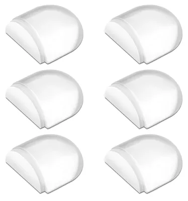 Image de Lot de 6 butoirs de porte transparents et autocollants, adaptés à tous les sols durs, pour protéger les murs et les meubles.