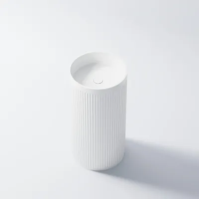 Produktbild von Steinberg Serie 740 Standwaschtisch, rund, ohne Überlauf, 450x450x900mm, SOLIDSurface, 7406500W