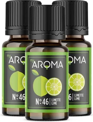 Produktbild von myAROMA Flavour Drops – Limette 3x10ml, zuckerfrei, kalorienfrei, vegan, ohne künstliche Farbstoffe für Backen und mehr