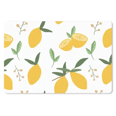 Produktbild von MuchoWow® Mauspad Mousepad Zitronen - Muster - Weiß - Abstrakt 27x18 cm - Mousepads - Maus Mat - Pad - Mausunterlage - Büroartikel - Desk Matten
