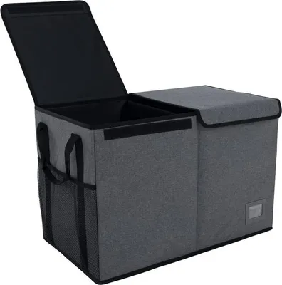 Obrázek produktu pro Kondela Skládací úložný box Deter - šedá / černá