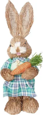 Produktbild von Famanu Hasenfigur aus Stroh - Handgemachte Osterdekoration