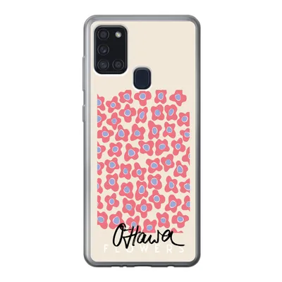 Produktbild von MuchoWow® Handyhülle Schutzhülle Hülle für Samsung Galaxy A21s Blume - Muster - Rosa Silikon Softcase Handy Hülle - Hartschale