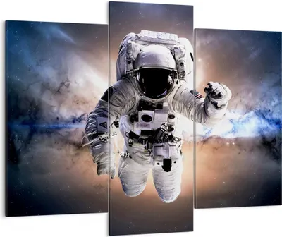 Produktbild von Bild auf Leinwand - Leinwandbild - Astronaut Erde Raum - 130x100cm - Wand Bild - Wanddeko - Leinwanddruck - Bilder - Kunstdruck - Wanddekoration - Leinwand bilder - Wandkunst - CB130x100-2848