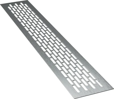 Produktbild von 1 x sossai Aluminium Lüftungsgitter 48 x 8cm in Ino x Belüftungsgitter Türgitter Stegblech Abluft