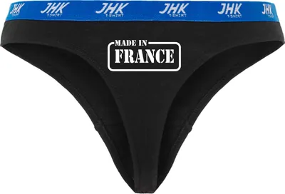 Produktbild von Damen Thong Slip - Boxer-0050-woman-black-v-M - schwarz - M - vorn -   France - lustiges Motiv - Spruch - Unterwäsche - Unterhose - Freizeit - lustig