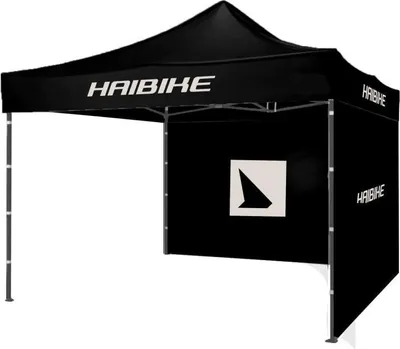 Produktbild von Zelt HAIBIKE inkl. 2 Seitenwände schwarz, 3x3m, mit Transporttasche.