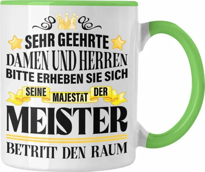 Produktbild von Trendation - Meisterprüfung Bestanden Geschenke Meister Prüfung Tassen Männer Metallbauer Schreiner Dachdecker Maler Elektrotechnik Elektronik (Grün)