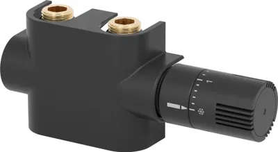 Produktbild von XIMAX Mittenanschlussgarnitur Multiblock-Set Schwarz inkl. Ventil Thermostatkopf und Blende