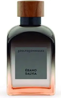 A perfume bottle with a wooden cap and a gradient glass bottle.