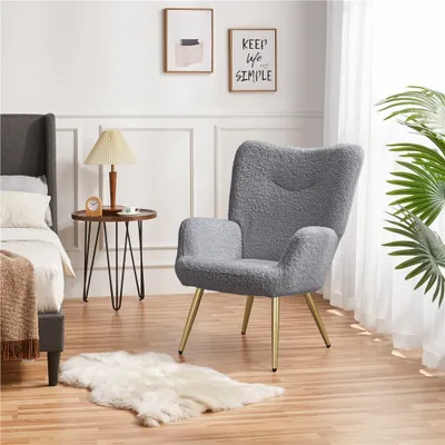 Immagine prodotto di Poltrona con schienale 592303 grigio, struttura in metallo, grigio