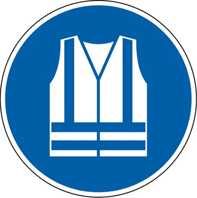 Produktbild von Dreifke® Gebotsschild Warnweste benutzen, ASR/ISO, Kunststoff, geschäumt, Ø 2...