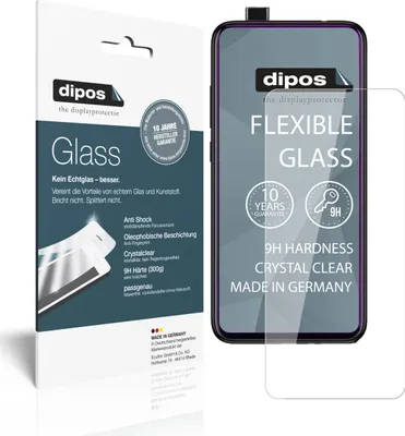 A product package for a screen protector, with a phone displaying the screen protector.