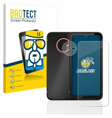 A product shot of a phone screen protector and its packaging.