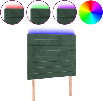 Obrázok produktu pre vidaXL LED čelná doska tmavozelená 100x5x118/128 cm Velvet