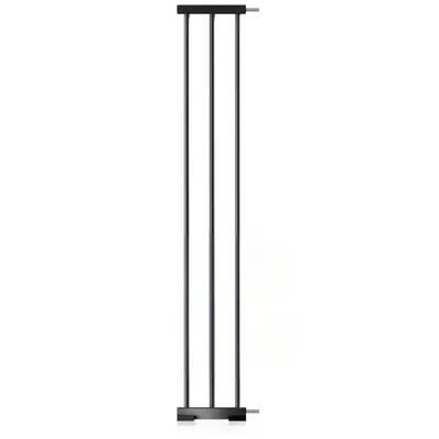 Produktbild von Verbreiterung für Bomi Treppenschutzgitter ohne Bohren, 20 cm, Metall Schwarz, Kinderschutzgitter Erweiterung für Merle Flatstep, sicher & stabil