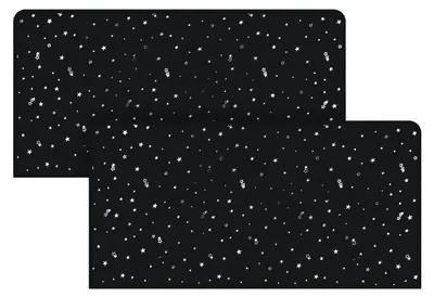 Immagine prodotto di Tende magnetiche parasole per auto, adatte per finestrini laterali, con protezione UV, oscuranti, dimensioni 100x50 cm, colore nero, confezione da 2 pezzi, motivo a stelle