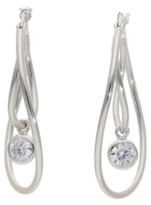Produktbild von Doppelcreolen Damen Zirkonia 925 Silber JL16-06-0890 rhodiniert