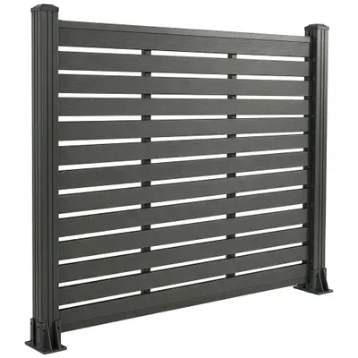 Produktbild von Floordirekt WPC Sichtschutzzaun Milos 180x180 cm Anthrazit moderner Gartenzaun Sichtschutz mit Aluminium-Pfosten Stecksystem