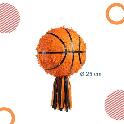 Image de Piñata de basket-ball avec bâton et masque, 25 cm