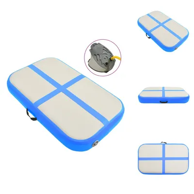 Image de vidaXL Tapis de gymnastique gonflable avec pompe 60x100x10 cm PVC bleu - Tapis de yoga & Pilates