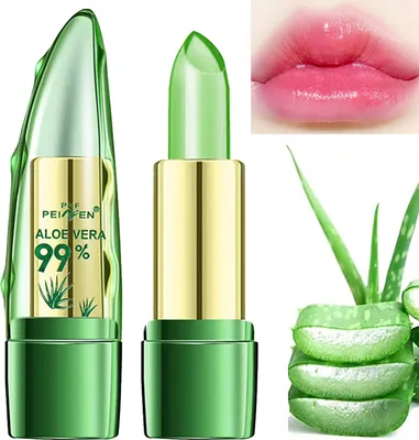 Produktbild von Aloe Vera Jelly Lippenstift, Magic Temperature Farbwechsel Lippenstift Lippenbalsam, Langanhaltende Feuchtigkeitscreme