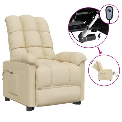 Immagine prodotto di vidaXL Poltrona relax elettrica in tessuto crema