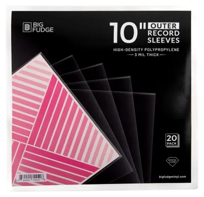 Produktbild von Big Fudge Packungen mit 20 externen 10-Zoll-LP-Vinyl, langlebig und knitterfrei, transparentes und hochdichtes Polypropylen, 3 mm dick, passend für