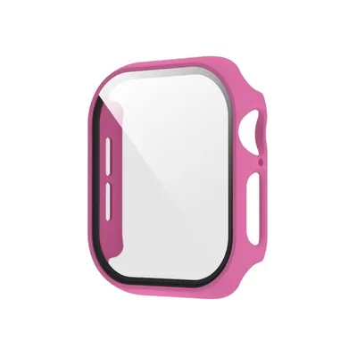 Image de Étui en plastique PC pour Apple Watch Series 11 / 10 46 mm + verre de protection rose
