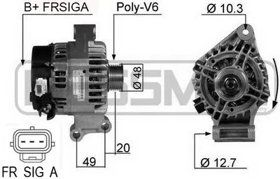 Produktbild von ERA 210357A Lichtmaschine Generator LiMa 105A 14V für FORD Fiesta Mk5 Schrägheck (JH1, JD1, JH3, JD3) Focus II Schrägheck (DA, HCP, DP) Focus II Kombi