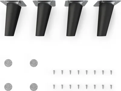 Produktbild von 4x sossai Holzfüße Schwarzmatt - schräge Ausführung 10cm Buche