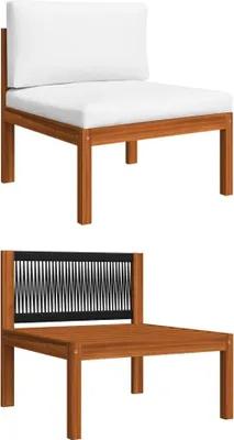 Produktbild von "im Sonderangebot" Garten-Mittelsofa mit Kissen Holz Akazie & Seil - Gartensofas DEMöbel637890