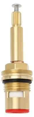 Produktbild von Ventilkartusche rot – Messing/Keramik – 1/2" Anschluss – Max. 90°C – Viertelumdrehung, 20 Zähne – Geeignet für Küchen/Badezimmer – Wasserhahnventil