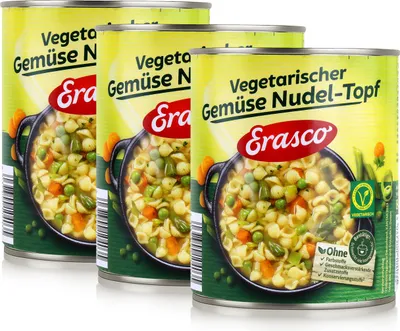 Produktbild von Erasco vegetarischer Gemüse Nudel-Topf 800g Fertigessen (3er Pack)