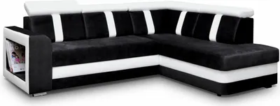 Produktbild von Ecksofa mit Schlaffunktion und Bettkasten  Couch für Wohnzimmer, Schlafsofa Sofagarnitur Sofa Eckcouch L-Form Wohnlandschaft mit Bettfunktion Texas (Schwarz) Ottomane Rechts