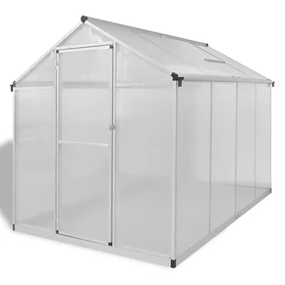 Image de vidaXL Serre avec fondations Renforcée Aluminium 4,6 m²