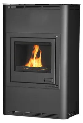 Image de HS FLAMINGO poêle cheminée AQUAFLAM 25 avec échangeur de chaleur régulation automatique noir
